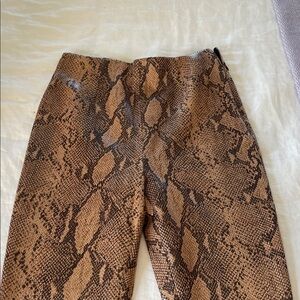 Zara Brown Snakeskin Print Leggings